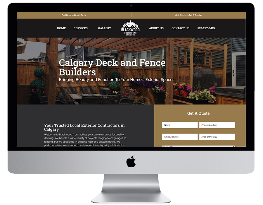 blackwoodDecks airdrie website developer
